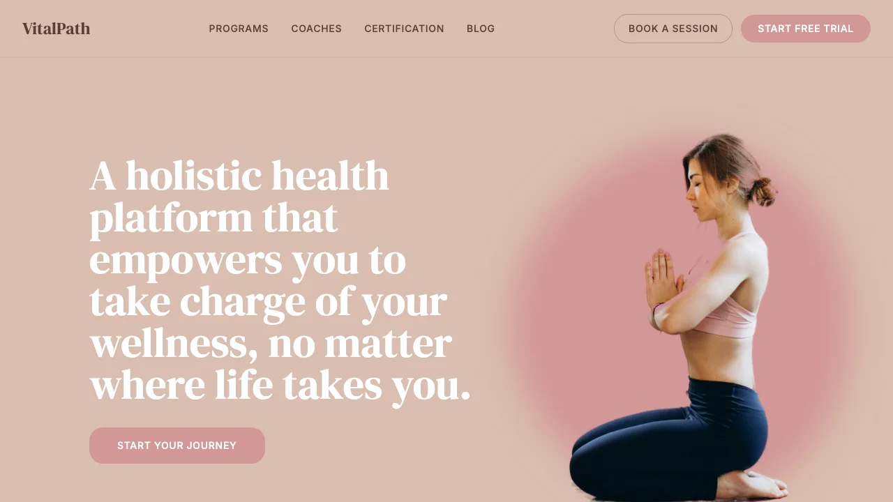 Loading preview of VitalPath - Holistic Wellness & Yoga Platform Template